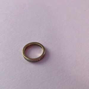 Gold Color Sterling Cubic Zirconia Eternity Ring